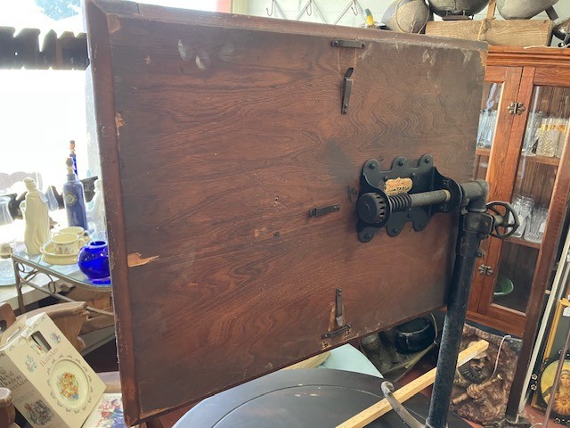 Antique Steampunk Medical Bedside Table - Sidway Chicago - Adjustable Height gallery
