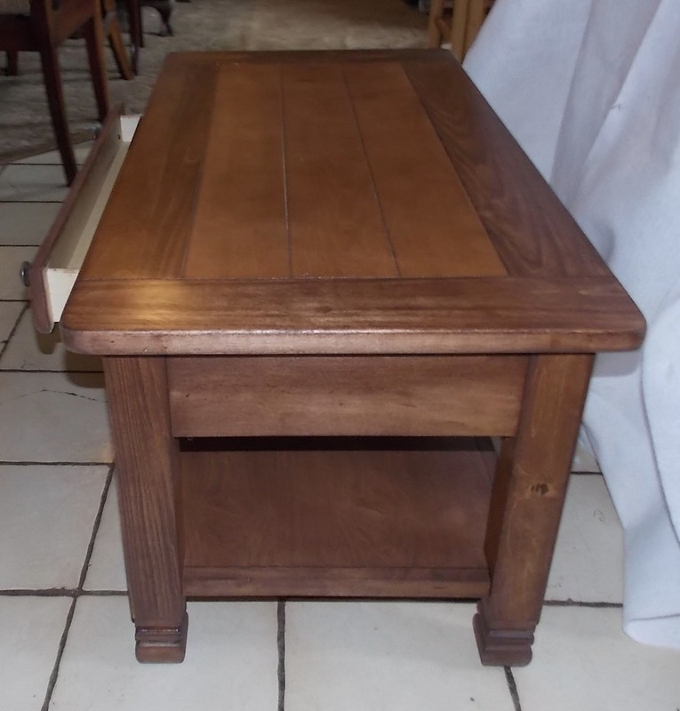Mid Century Cherry/Pine Coffee Table with Drawer (CT-188) gallery