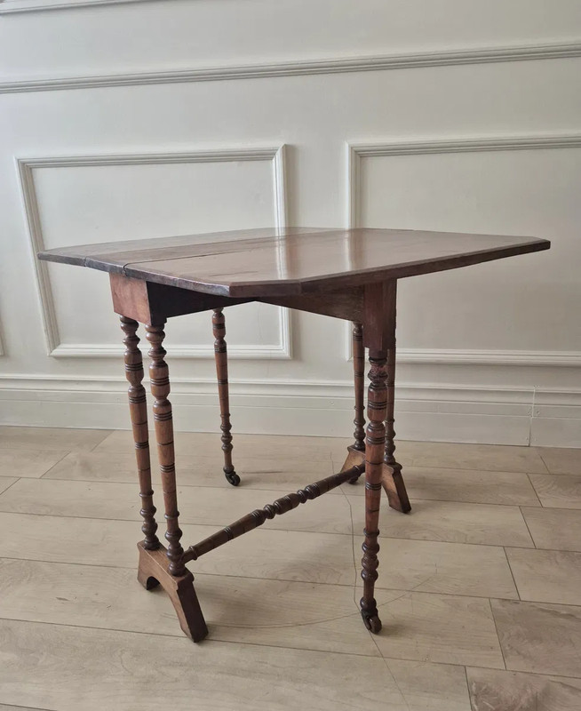 Antique Victorian Sutherland Table Solid Mahogany Drop Leaf English c.1870-1895 gallery