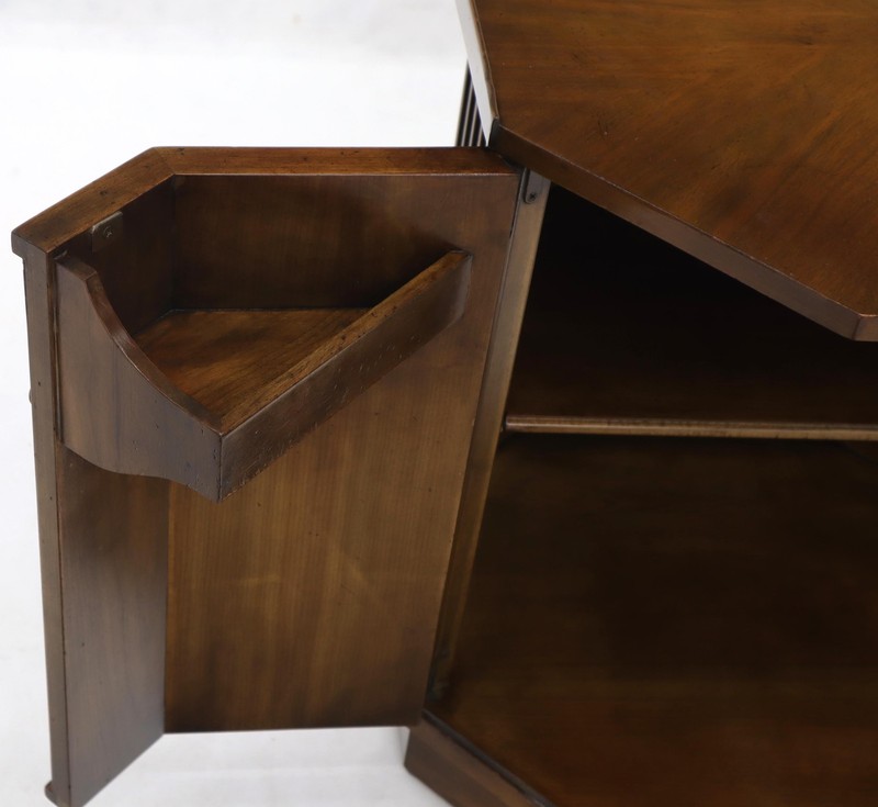 Two Doors Compartment Cabinet Octagon Shape Side Occasional End Table Pedestal gallery