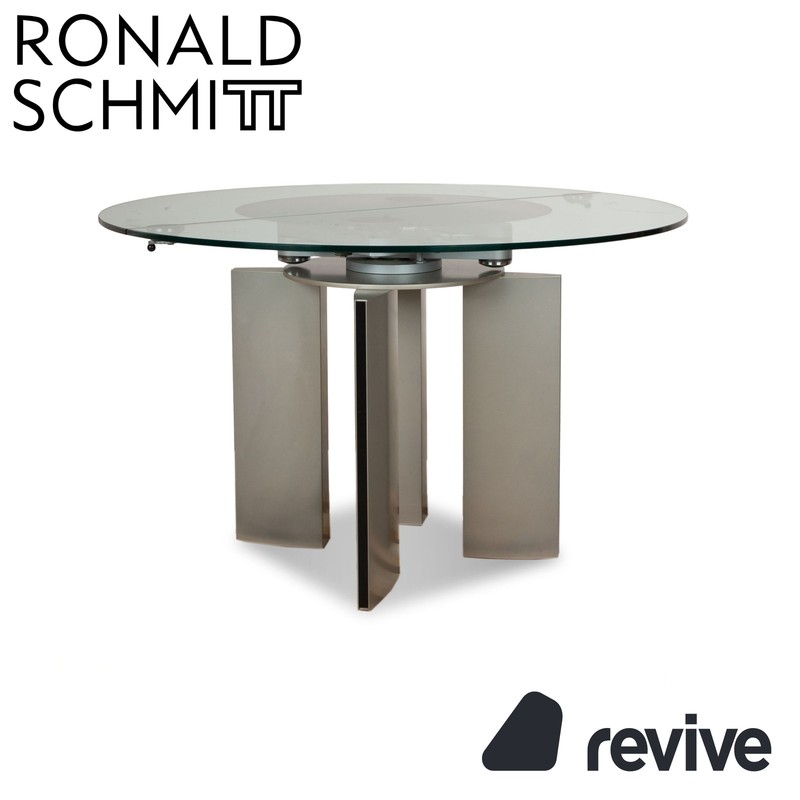 Ronald Schmitt K 750 E Glass Dining Table Silver Extendable Dining Room