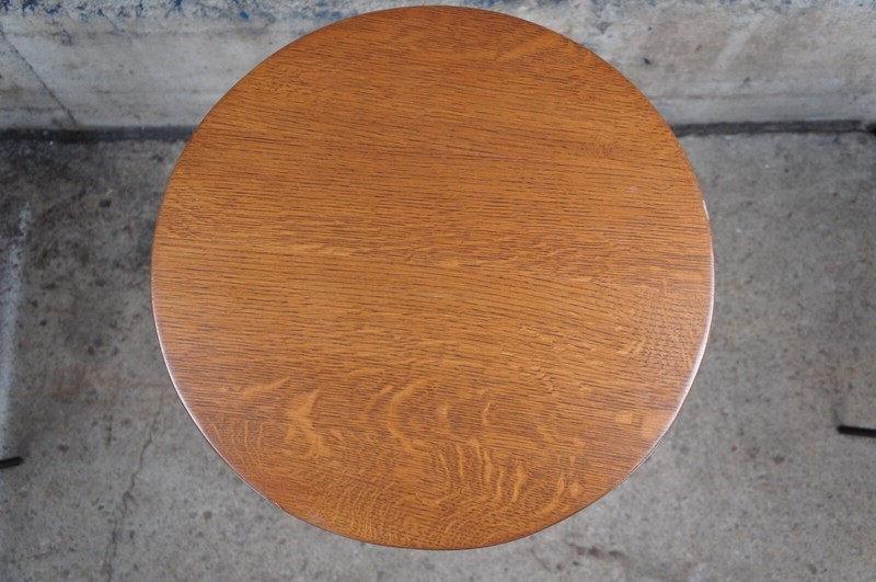 Handmade Oak Industrial Reclaimed Cast Iron Wagon Wheel Pitchfork Bistro Table gallery