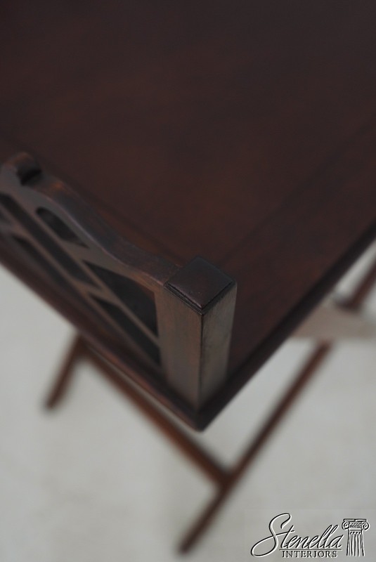 72624: BAKER Mahogany Chippendale Style Butlers Tray Table gallery