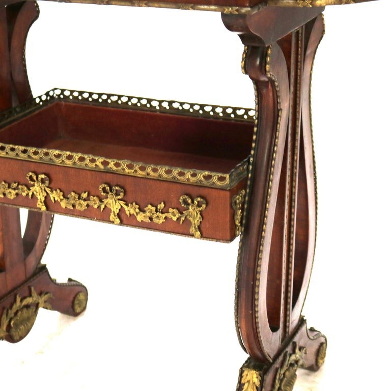 Antique Flame Mahogany, Birds Eye Maple and Ormolu Serving Table C1920 gallery