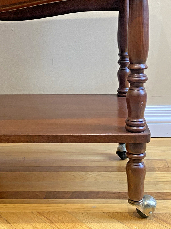 Vintage Cherry Wood, Drop Leaf, Tea Cart- Bar gallery