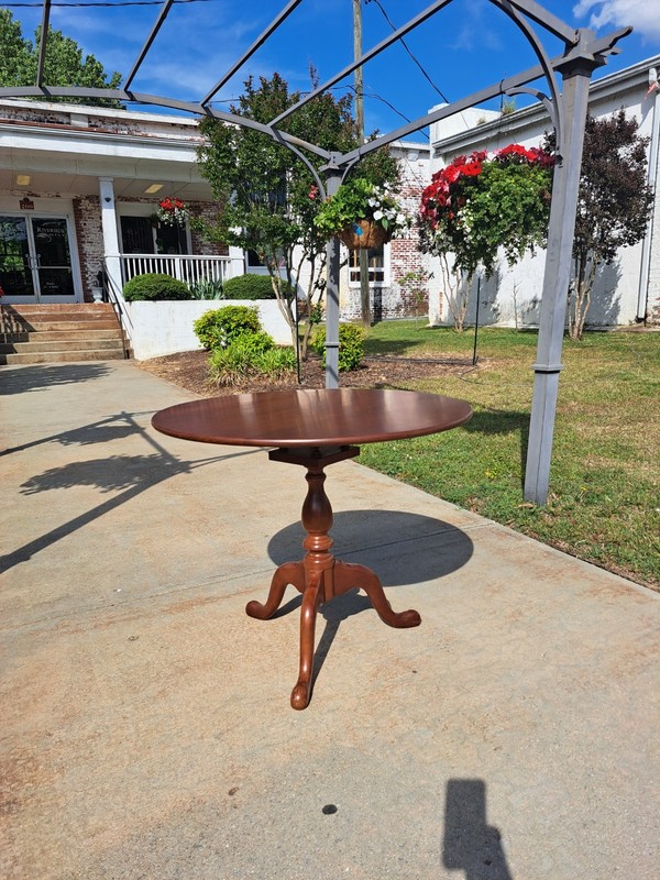Cherry Birdcage Tilt Top Tea Table By Suters Of Virginia 20thc gallery