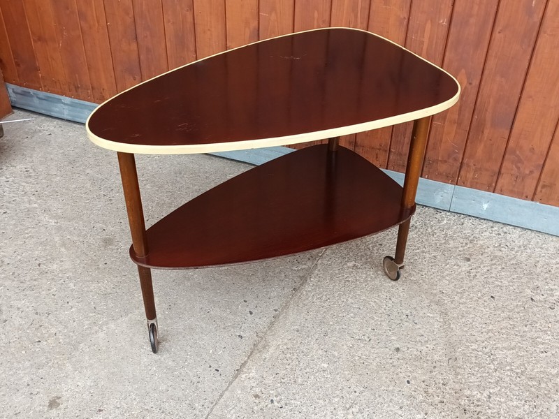 Serving Cart Tea Cart Wood 50s Table Rockabilly Side Table Mid Century Bar gallery