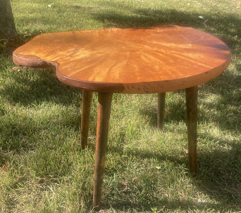 Roy Sheldon Yellow Birch Burl Coffee / End Table ca.1968 * Signed gallery