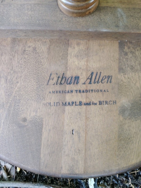 Ethan Allen American traditional solid maple and or birch 1965 wood end or side gallery