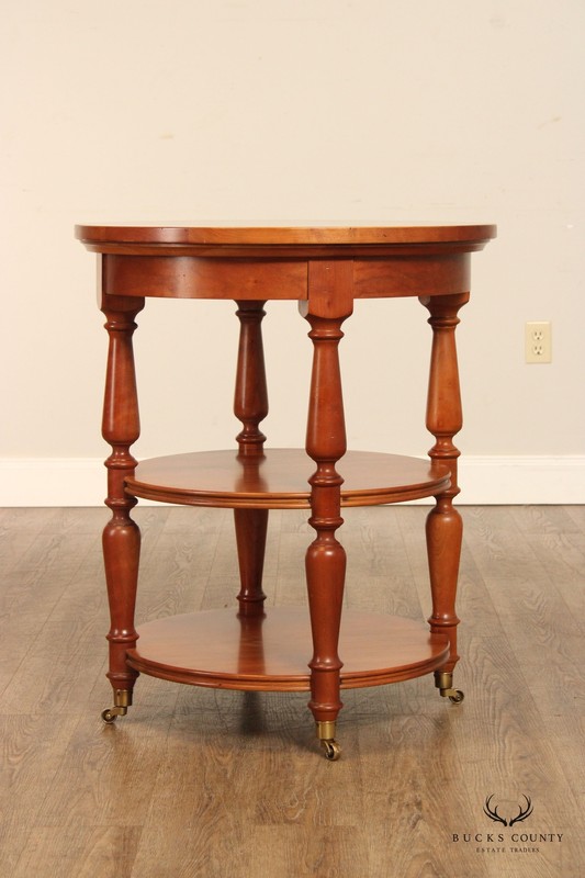 Harden Solid Cherry Round Three-Tier Side Table gallery
