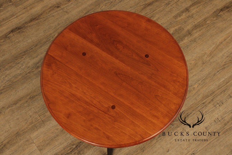Custom Crafted Windsor Style Round Cherry and Ebonized Maple Side Table gallery