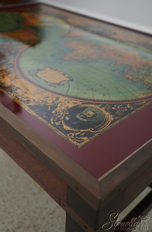 L73146: Vintage World Nautical Map Campaign Mahogany Eglomise Coffee Table gallery