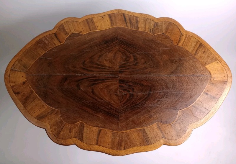 Antique Italian Tavalino Olive Wood Side Table Marked "TZ" Circa 1920's gallery