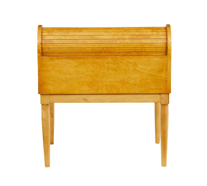 MID 20TH CENTURY BIRCH TAMBOUR SEWING BOX ON STAND gallery