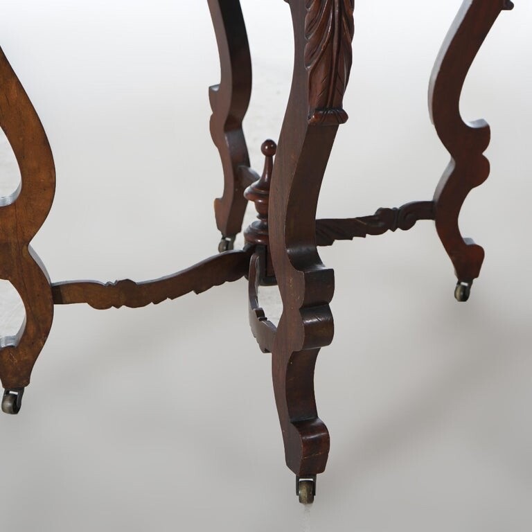 Victorian Rosewood & Marble Top Parlor Table C1890 gallery