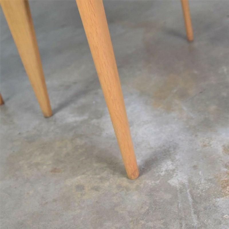 Mid Century Modern Blonde Side Tables or End Tables with Laminate Tops a Pair gallery