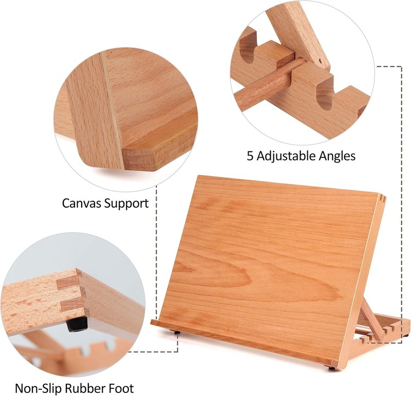 Lightweight Drawing Board Easel, 5 Adjustable Positions, Beech Wood Construction gallery