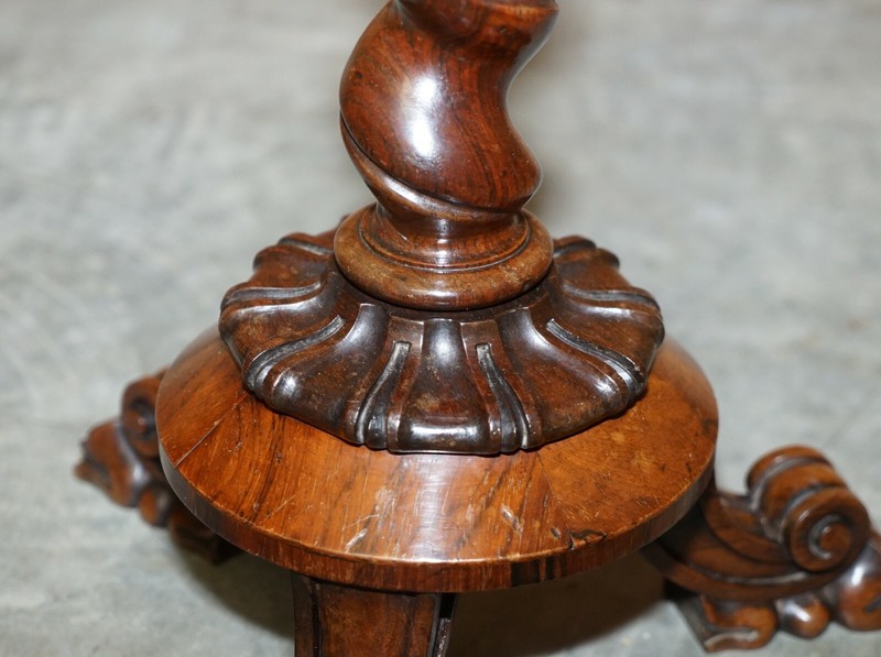 ANTIQUE WILLIAM IV 1830 ROSEWOOD SIDE TABLE + GRAND TOUR CAMEO DISPLAY CASE TOP gallery