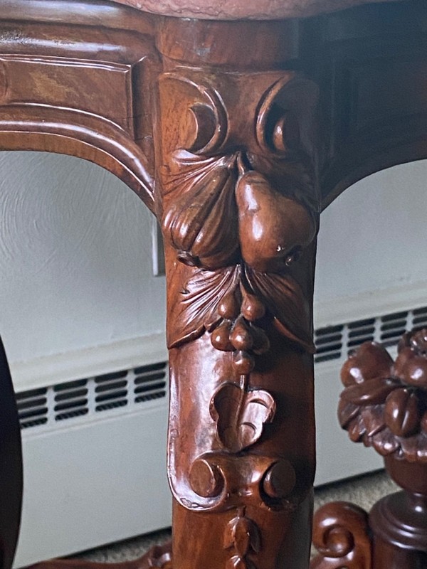 Rococo Belter Style Rosewood Marble Top Table gallery
