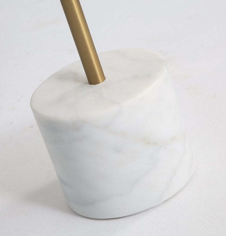 Ethan Side Table - Large - Brass And White Marble gallery