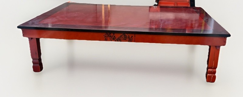 Vintage ASIAN KOREAN LOW PROFILE FOLDING LEGS WOODEN Dining COFFEE TEA TABLE
