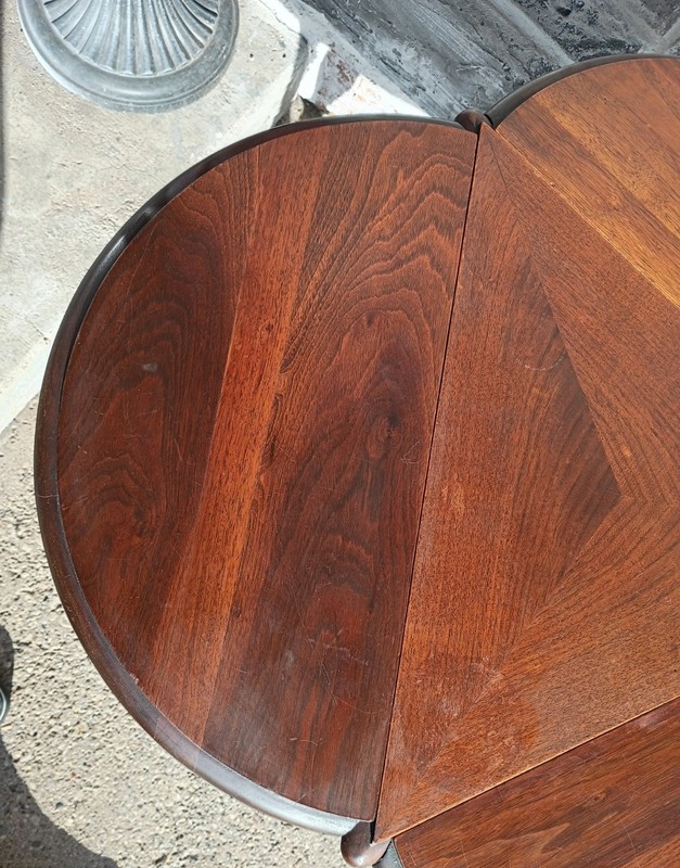 Vintage Mid Century Solid Wood Drop Leaf Clover Side End Coffee Table gallery