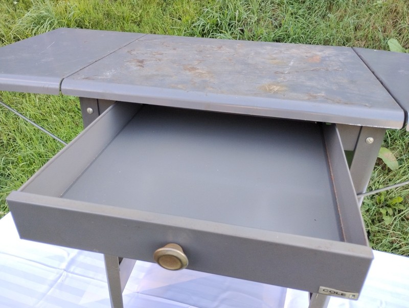 Vintage Mid Century Modern COLE STEEL MCM Drop Leaf Typewriter Table Stand Gray gallery