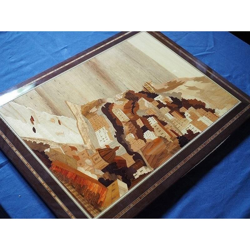 Used Contemporary Art Wood Inlay Painting 21cm (8.3in) Japan