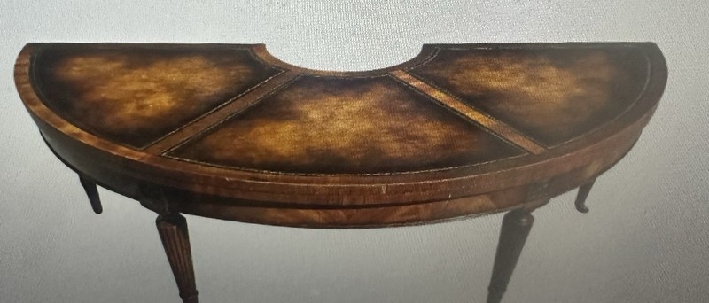 1950's Vintage Mahogany Half Moon- Full Moon Coffee Table With Lazy Susan gallery