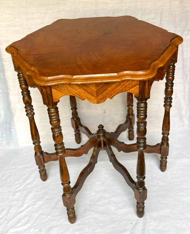 Antique Fancy Victorian Renaissance Revival Table with Carved Details - Rare!! gallery