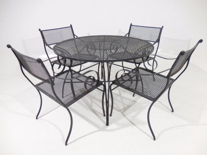 50'smodern IRON outdoor/indoor SALTERINI garden Dinette Set by Tempestini gallery