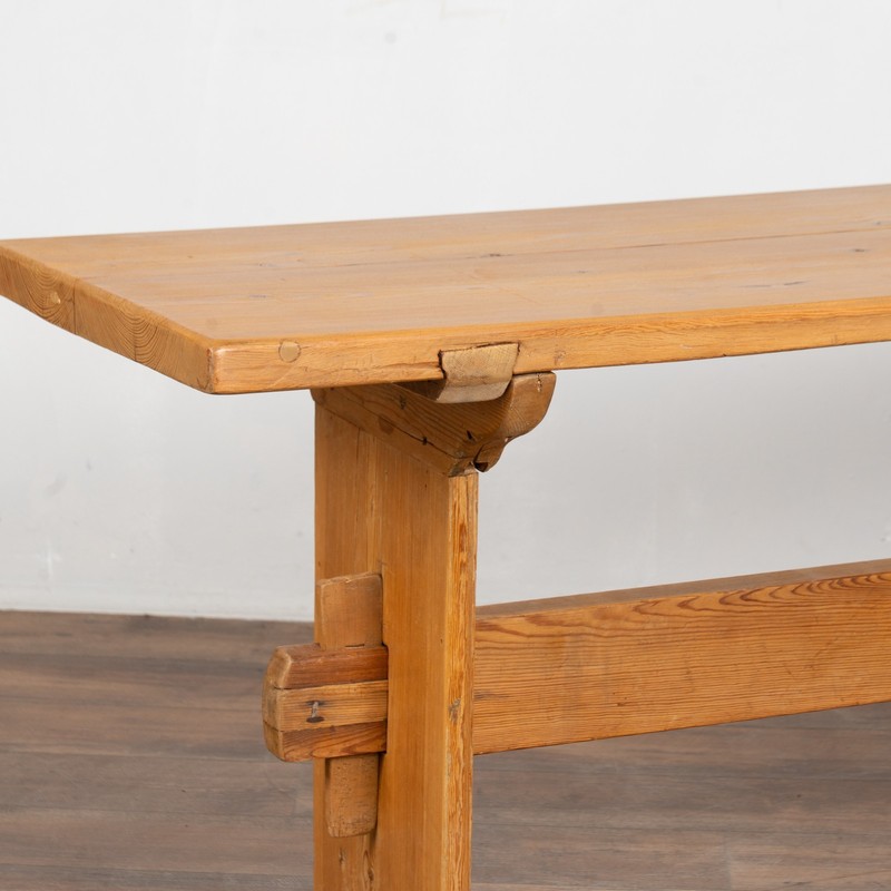 19th-Century Swedish Pine Console Table with Trestle Base gallery