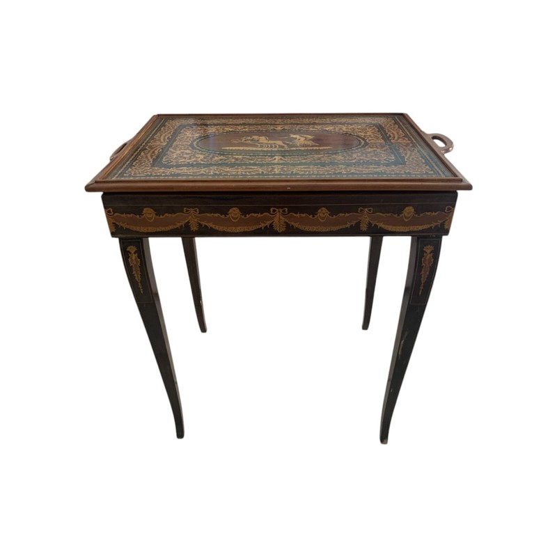 French Art Deco 1940's Marquetry Roulette Game Table gallery