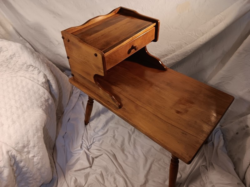 Mid Century Modern 2 Tier End Table Colonial Maple by Authentic Furniture Prod. gallery