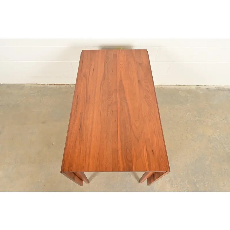 Henkel Harris Federal Solid Walnut Drop Leaf Dining Table, Circa 1960s gallery