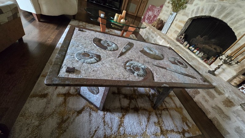 MARBLE FOSSIL COFEE TABLE FROM MOROCCO
