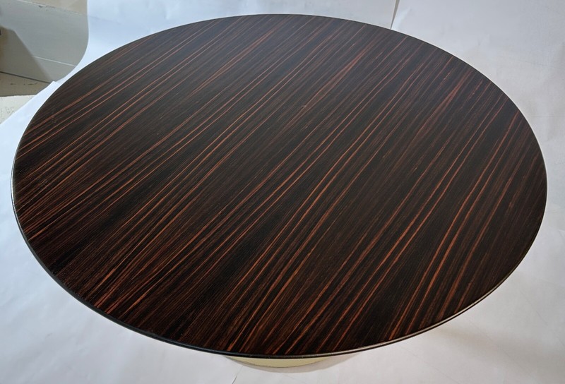 36" 1950s Knoll Saarinen Coffee Table with custom Macassar Ebony Vintage MCM gallery