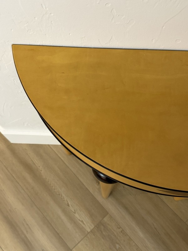 Vintage Art Deco Style Demi-Lune Half Moon Console Table Bombay Furniture Co gallery