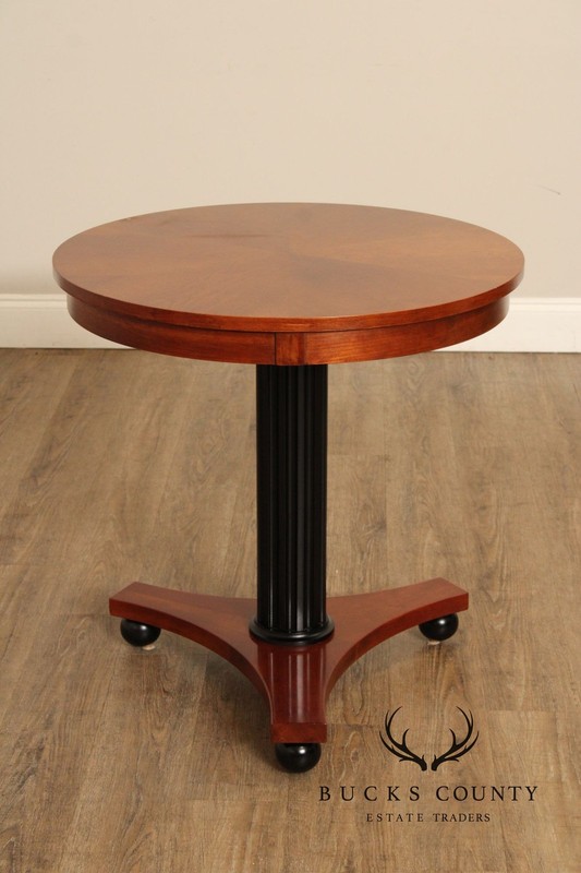 Ethan Allen Medallion Collection Round Cherry Pedestal Side Table gallery
