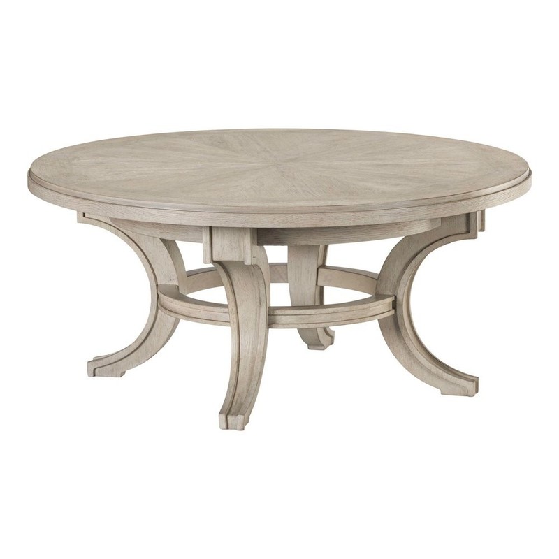 Round Cocktail Table for Living Room Traditional – Sanctuary White Oak Wood