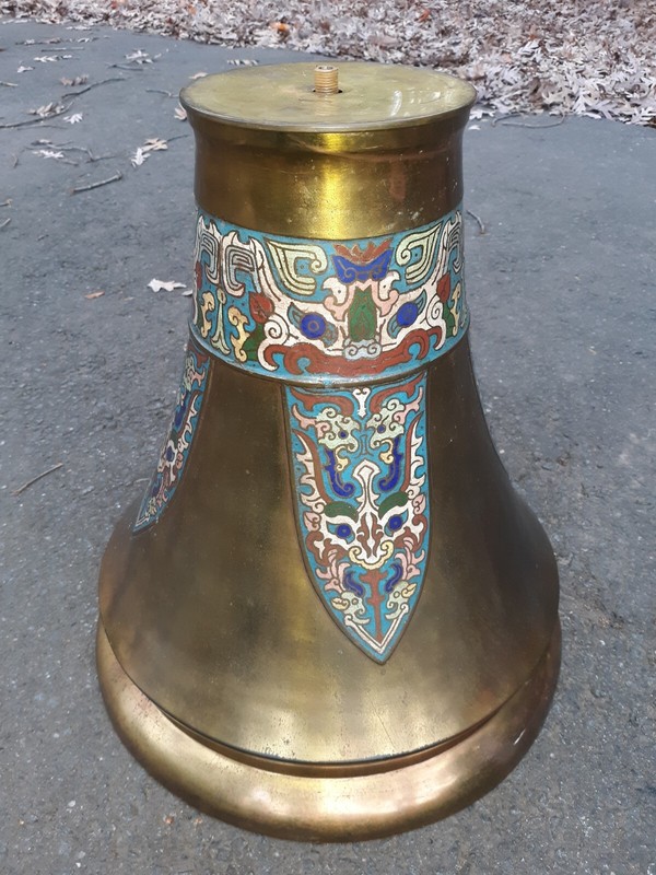 Antique Asian Champleve Enamel On Bronze Cocktail Table Chinese Japanese gallery
