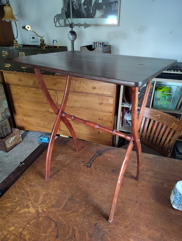 Antique Coaching Table Fold-Up Mahogongy Inset Hinges English Regency Lock Latch