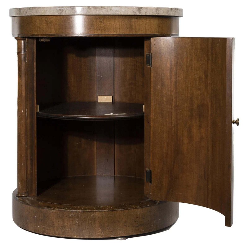 Baker Mahogany Barrell Marble Top Table Baker Furniture gallery