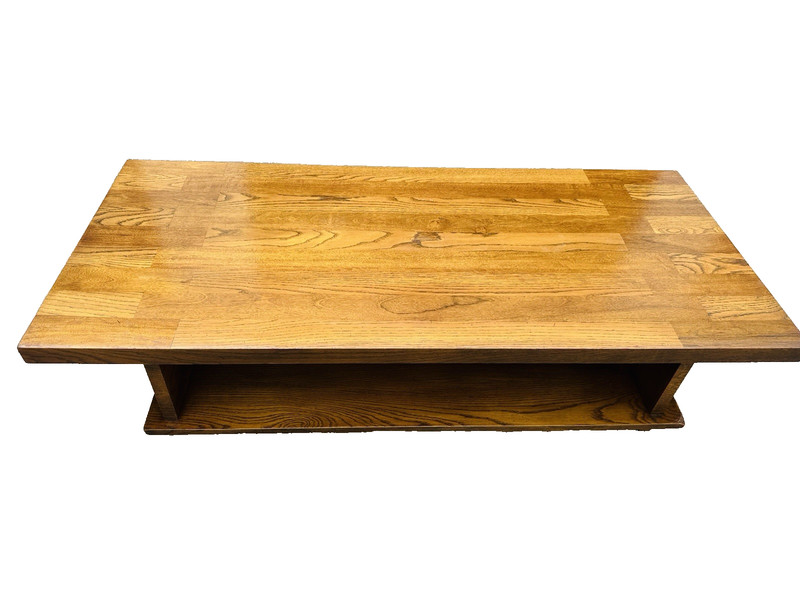 Beautiful Mid Century Modern Lane Brutalist Solid Oak Cocktail Coffee Table