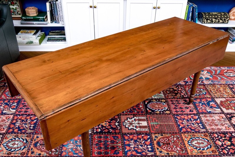 Antique Pine Drop Leaf Dining Table On Castors gallery