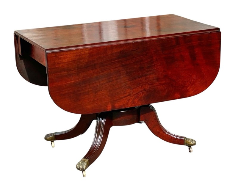 Antique Boston Mahogany Classical Drop Leaf Dining Table gallery