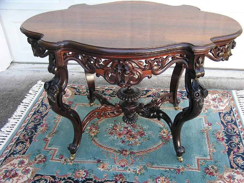 BEAUTIFUL VICTORIAN LAMINATED ROSEWOOD MEEKS CENTER TABLE gallery