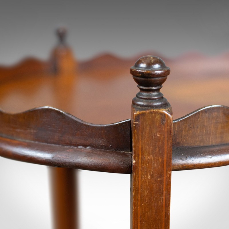Antique Tea Table, English, Edwardian, Two Tier, Gallery, Side, Circa 1910 gallery