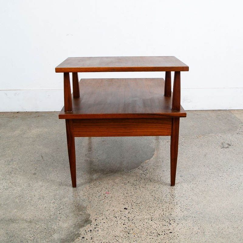Mid Century Modern Nightstand End Side Table Lane StepUp Walnut Drawer Widdicomb gallery