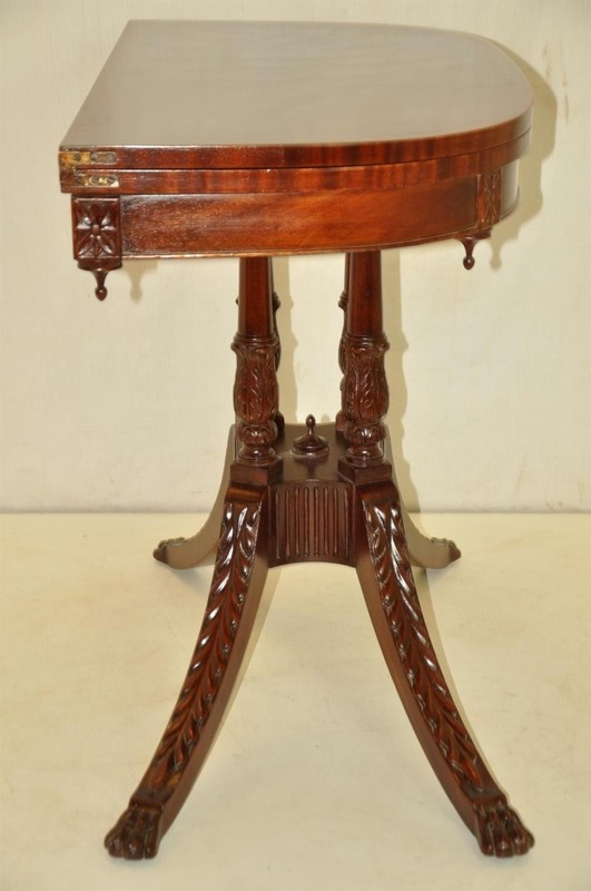 Gorgeous Duncan Phyfe Style Mahogany Flip Top Card Game Table c. 19th cent. gallery